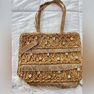 SALT + UMBER  ISLA Jute Seashell Tote - NWT